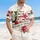 America 250th Birthday USA Flag Letters Red Rose Tropical Scrollwork Ivory Design Short-sleeve Hawaiian Shirt - 4