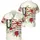 America 250th Birthday USA Flag Letters Red Rose Tropical Scrollwork Ivory Design Short-sleeve Hawaiian Shirt - 3