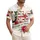 America 250th Birthday USA Flag Letters Red Rose Tropical Scrollwork Ivory Design Short-sleeve Hawaiian Shirt - 1