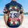 America 250th Liberty Statue Hawaiian Hibiscus Palm Stars Navy Red White Short-sleeve Hawaiian Shirt - 5