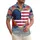 USA 250th Patriotic Heart Flag: Textured Gold Glitter Tropical Artwork Short-sleeve Hawaiian Shirt - 1