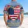USA 250th Patriotic Heart Flag: Textured Gold Glitter Tropical Artwork Short-sleeve Hawaiian Shirt - 5