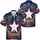America's 250th Birthday Patriotic Hawaiian Star Hibiscus Tropical Emblem Navy Gold Short-sleeve Hawaiian Shirt - 3