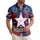 America's 250th Birthday Patriotic Hawaiian Star Hibiscus Tropical Emblem Navy Gold Short-sleeve Hawaiian Shirt - 1