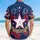 America's 250th Birthday Patriotic Hawaiian Star Hibiscus Tropical Emblem Navy Gold Short-sleeve Hawaiian Shirt - 5