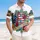 America 250th Anniversary USA Stars Stripes Floral Freedom Banner Graphic Short-sleeve Hawaiian Shirt - 4
