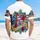 America 250th Anniversary USA Stars Stripes Floral Freedom Banner Graphic Short-sleeve Hawaiian Shirt - 5