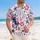 USA 250th Birthday Patriotic Hawaiian Stars Fireworks Red White Blue Seamless Pattern Short-sleeve Hawaiian Shirt - 4