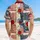 America 250th Patriotic Hawaiian Distressed Flag Rose Blue Floral Short-sleeve Hawaiian Shirt - 5