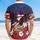 America 250th Commemoration: Bald Eagle Flag, 1776-2026, Hibiscus Palm Gold Scroll Short-sleeve Hawaiian Shirt - 5