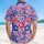 USA 250th Anniversary Patriotic Tropical Star Mosaic Red White Blue, Est. 1776 Short-sleeve Hawaiian Shirt - 5