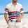 America 250th Anniversary: Hawaiian Script, Navy Crimson Gold Sunburst 1776-2026 Short-sleeve Hawaiian Shirt - 4