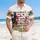 America 250th Anniversary: Patriotic Vintage USA Floral Freedom Banner Scrollwork Short-sleeve Hawaiian Shirt - 4