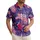 USA 250th Birthday: Waving Flags, Hibiscus, Fireworks, 1776-2026 Patriotic Pattern Short-sleeve Hawaiian Shirt - 1