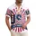 USA 250th Anniversary Patriotic Tropical Stars Stripes Golden Star Sunburst Short-sleeve Hawaiian Shirt - 1