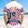USA 250th Anniversary Patriotic Tropical Stars Stripes Golden Star Sunburst Short-sleeve Hawaiian Shirt - 5