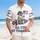 America 250th Birthday: Colonial Frog Rocket, USA Flag, Est. 1776 Unsupervised Short-sleeve Hawaiian Shirt - 4