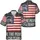 Patriotic America 250th Distressed Flag 1776 We The People Tropical Charcoal Short-sleeve Hawaiian Shirt - 3