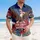USA 250th Anniversary Eagle Flag Hibiscus Palm Star Scroll Patriotic Graphic Short-sleeve Hawaiian Shirt - 4