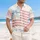 America 250th Anniversary Hawaiian Flag Bows 1776-2026 Gingham Cream Watercolor Short-sleeve Hawaiian Shirt - 4