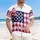America 250th Anniversary Patriotic Flag Quilted Gingham Bow Design Est. 1776 Short-sleeve Hawaiian Shirt - 4