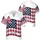America 250th Anniversary Patriotic Flag Quilted Gingham Bow Design Est. 1776 Short-sleeve Hawaiian Shirt - 3