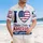 America 250th Anniversary 'I Heart America' Flag Distressed Navy Red White Celebration Short-sleeve Hawaiian Shirt - 4