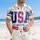 America 250th Anniversary Patriotic USA EST 1776 Distressed Collegiate Hibiscus Palm Stars Short-sleeve Hawaiian Shirt - 4