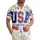 America 250th Anniversary Patriotic USA EST 1776 Distressed Collegiate Hibiscus Palm Stars Short-sleeve Hawaiian Shirt - 1