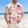 America 250th: 'Tini Bit Patriotic' Martini Flag Crimson Red Hawaiian Celebration Short-sleeve Hawaiian Shirt - 4