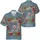 USA 250th Anniversary Est 1776 Distressed Star Stripes Hibiscus Gold Scrollwork Short-sleeve Hawaiian Shirt - 3