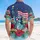 America 250th Liberty Crown Distressed Flag Hibiscus Palm 1776-2026 Short-sleeve Hawaiian Shirt - 5