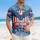 USA 250th Anniversary Bald Eagle Emblem: We The People, 1776-2026, Distressed Stripes Wreaths Short-sleeve Hawaiian Shirt - 4