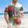 USA 250th Anniversary Flag Motif Tropical Red Rose Blue Forget-Me-Not Freedom Short-sleeve Hawaiian Shirt - 4