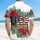 USA 250th Anniversary Flag Motif Tropical Red Rose Blue Forget-Me-Not Freedom Short-sleeve Hawaiian Shirt - 5