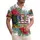 USA 250th Anniversary Flag Motif Tropical Red Rose Blue Forget-Me-Not Freedom Short-sleeve Hawaiian Shirt - 1