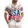 USA 250th Anniversary Patriotic Navy Crimson White Hibiscus Tropical Gold Scrollwork Short-sleeve Hawaiian Shirt - 1