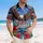 USA 250th 1776 Eagle Liberty Bell Stained Glass Hawaiian Starry Night Motif Short-sleeve Hawaiian Shirt - 12