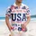 USA 250th Anniversary: God Bless 1776 2026 Patriotic Hawaiian Hibiscus Gold Short-sleeve Hawaiian Shirt - 4