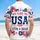 USA 250th Anniversary: God Bless 1776 2026 Patriotic Hawaiian Hibiscus Gold Short-sleeve Hawaiian Shirt - 5