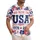 USA 250th Anniversary: God Bless 1776 2026 Patriotic Hawaiian Hibiscus Gold Short-sleeve Hawaiian Shirt - 1