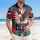 America 250th Bald Eagle Tropical Patriotic Hibiscus 1776-2026 Stars & Ribbons Short-sleeve Hawaiian Shirt - 4