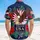 America 250th Bald Eagle Tropical Patriotic Hibiscus 1776-2026 Stars & Ribbons Short-sleeve Hawaiian Shirt - 5