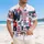 Wife of the Party America 250th Flag Pattern Leopard Tropical Text Short-sleeve Hawaiian Shirt - 4