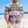 USA 250th: GOD Bless AMERICA 1776-2026 Navy Crimson Hibiscus Palm Design Short-sleeve Hawaiian Shirt - 4