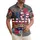 America 250th Anniversary USA Flag Scroll 1776 Freedom Crimson Gold Floral Short-sleeve Hawaiian Shirt - 1