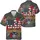 America 250th Anniversary USA Flag Scroll 1776 Freedom Crimson Gold Floral Short-sleeve Hawaiian Shirt - 3