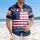 America 250th Anniversary Patriotic Hawaiian Flag Jets We The People Hibiscus Scrollwork Short-sleeve Hawaiian Shirt - 4