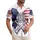 Firefighter Patriot America 250th Hawaiian Flag Bow Maltese Cross Distressed Watercolor Short-sleeve Hawaiian Shirt - 1