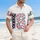 USA 250th Anniversary Est 1776 Patriotic Collegiate Floral Navy Red Art Short-sleeve Hawaiian Shirt - 5